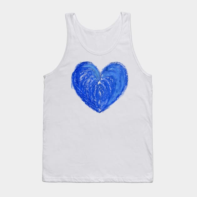 Blue Heart Drawn With Oil Pastels Tank Top by CrysOdenkirk